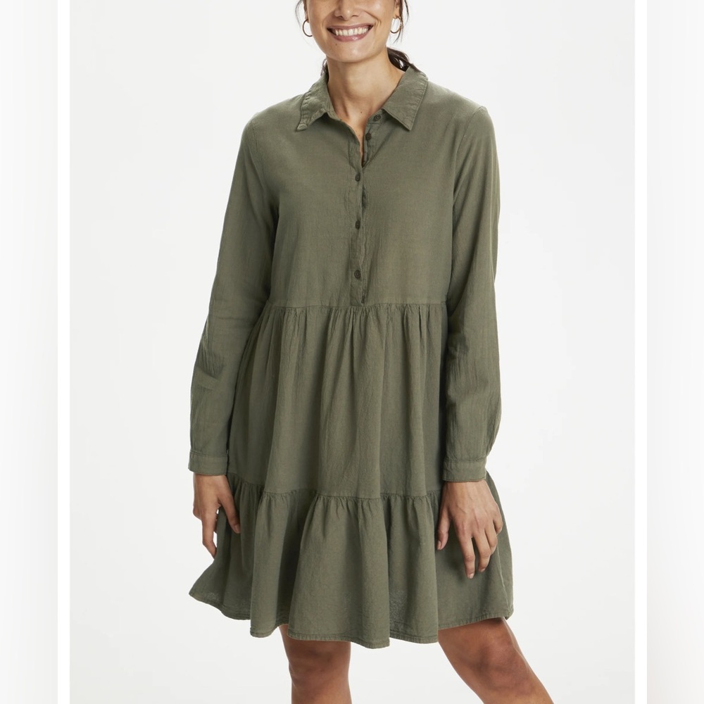 Sage tiered ruffle dress from And Now This size Small
Long Sleeved sundress